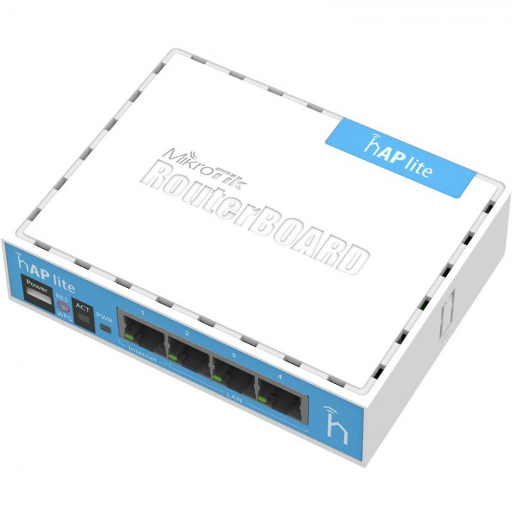 Точка доступа MIKROTIK HAP LITE RB941-2ND ACCESS POINT, 650MHZ, 32MB, 4XFE, 2,4GHZ, L4