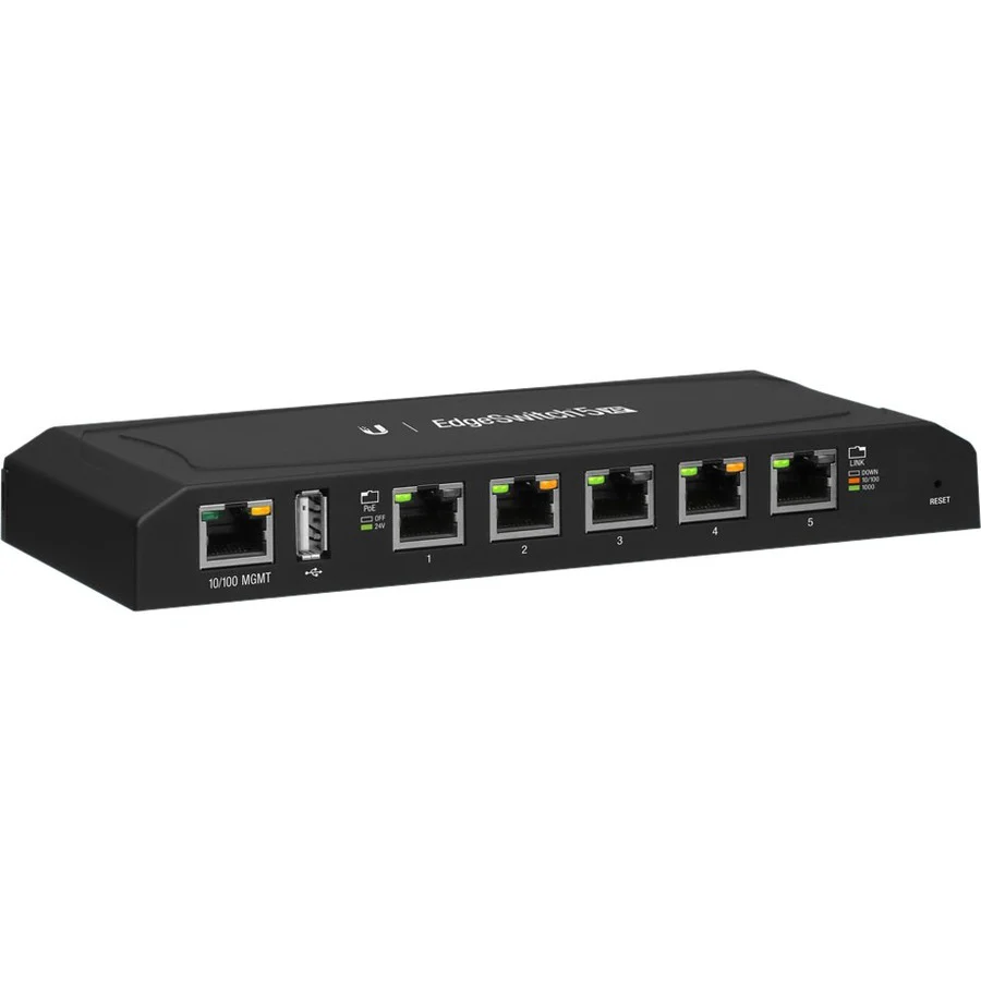 Коммутатор Ubiquiti ES-5XP EDGESWITCH 5X GIGABIT POE PORTS, 60W, 24V (TS-5-POE, TS-5)