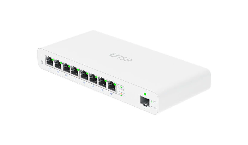 Маршрутизатор Ubiquiti UISP-S-EU GIGABIT POE SWITCH FOR MICROPOP APPLICATIONS, 8X GBE RJ45 PORTS WITH PASSIVE POE, 1X SFP, 110W