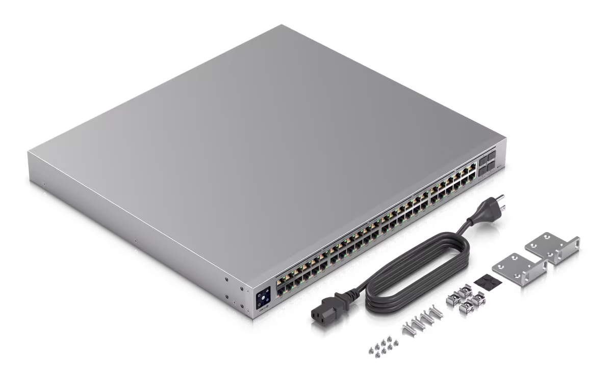 Коммутатор Ubiquiti USW-48-POE UniFi SWITCH GEN2 32x GIGABIT POE+ PORTS, 16x GIGABIT POE PORTS, 4x SFP 1GB PORTS, 32W PER PORT